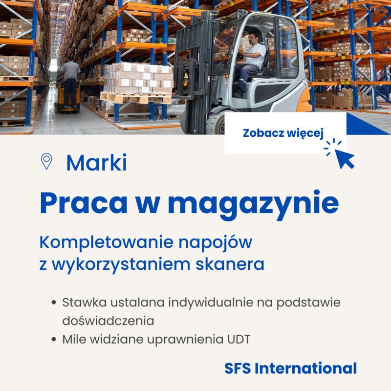Pracownik magazynu z UDT