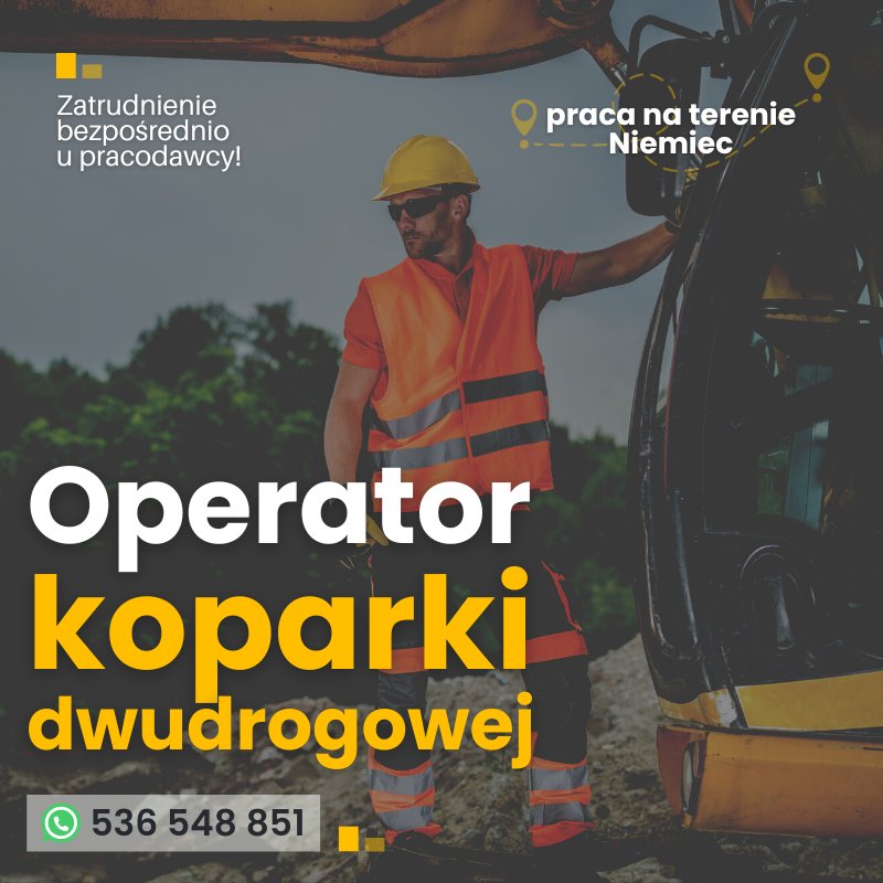 Operator koparki dwudrogowej z niemieckim, Niemcy
