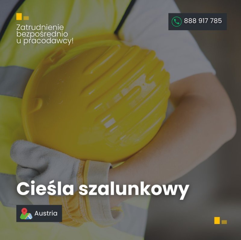 Cieśla szalunkowy praca w Austrii
